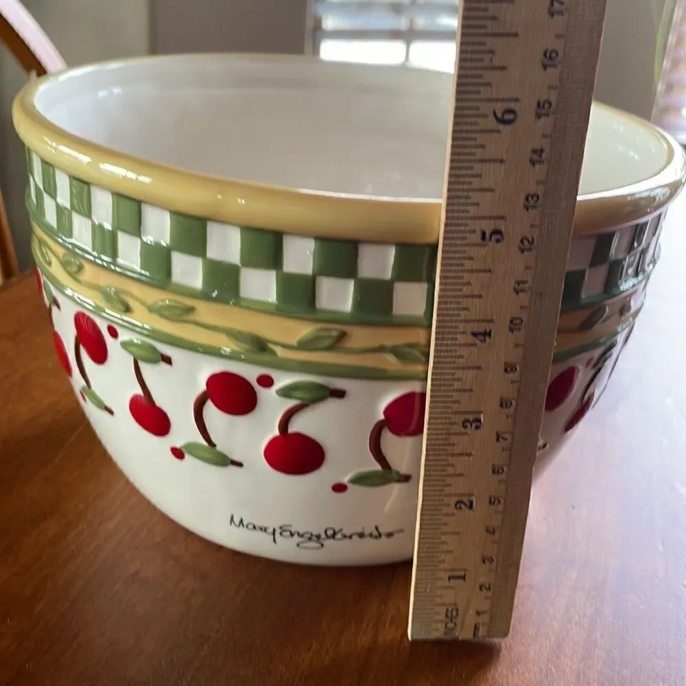Mary Engelbreit Cherries Jubilee Serving Bowl 8 x 5